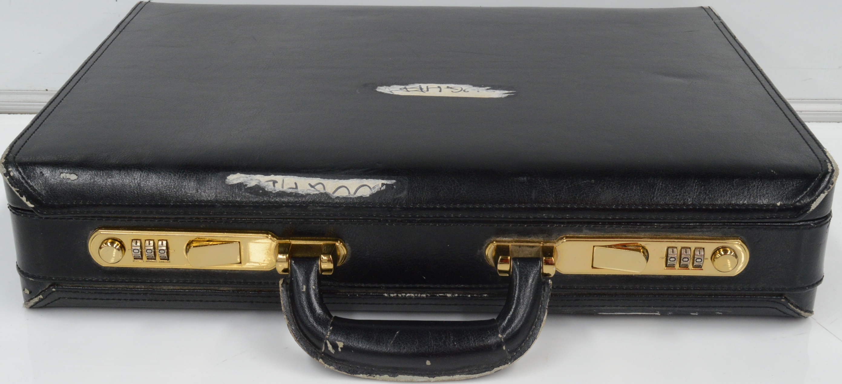 leather briefcase with combination locks