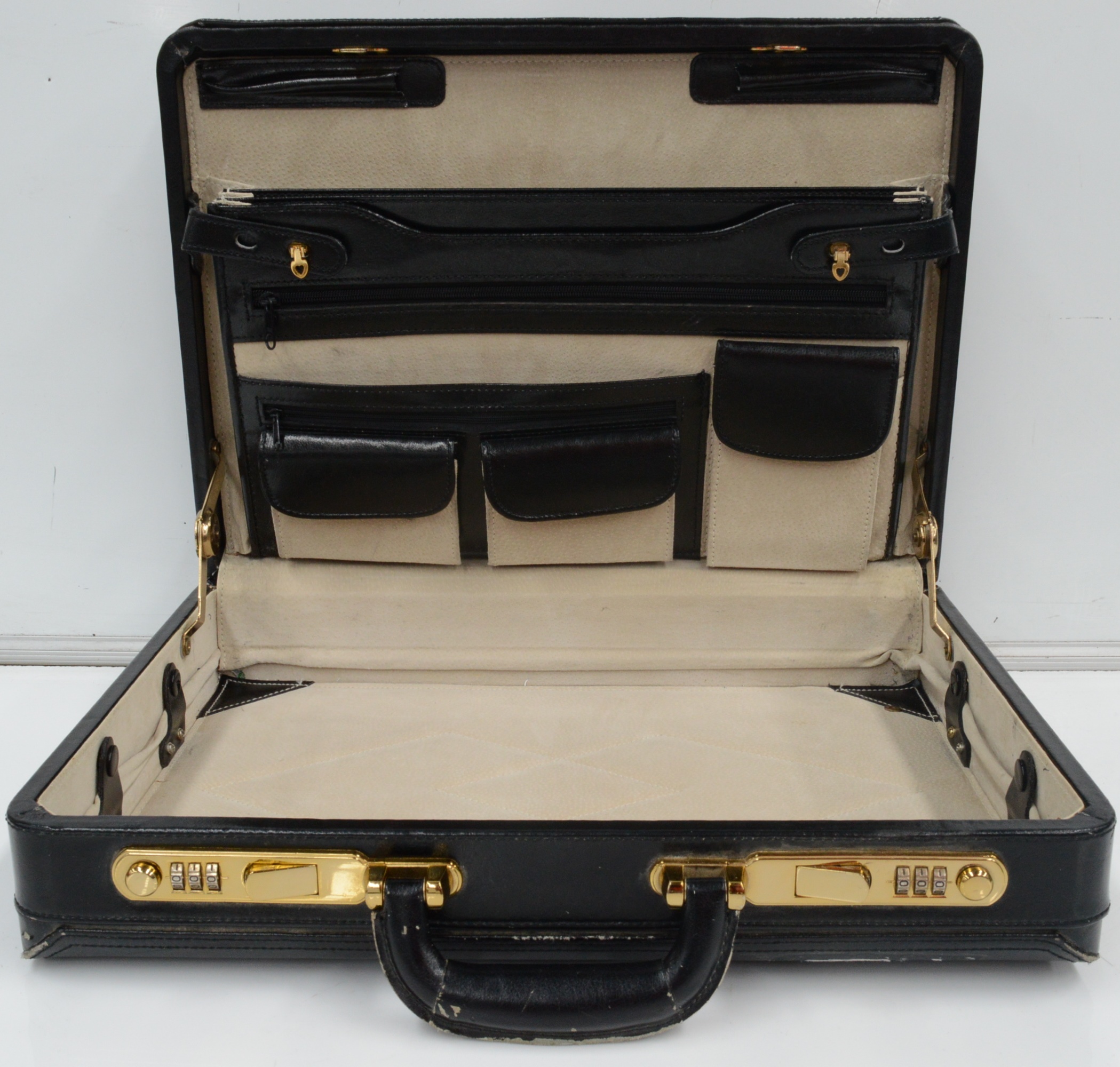 Vintage Dual Lock Leather Briefcase - Lot 999465 | ALLBIDS