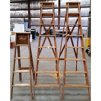 Two Mote Kennett 2.4 Meter Ladders and One Unbranded 1.55M Ladder