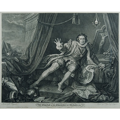 HOGARTH, William (British 1697-1764): 'Mr Garnickle in the Character of Richard the 3rd, Act 5 Scene 7.'