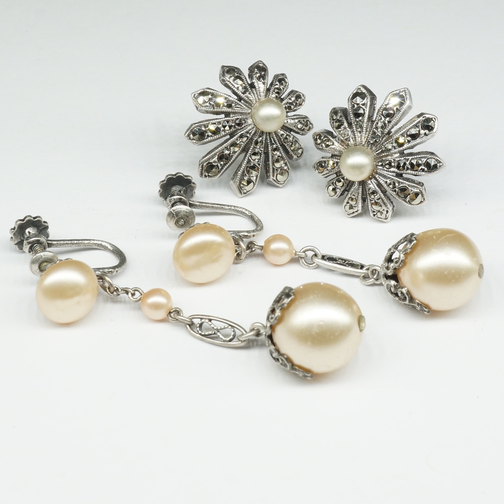 'Silver and Marcasite and Imitation Pearl Jewellery'