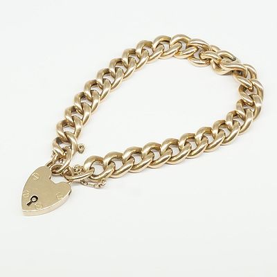9ct Rose Gold Hollow Curb Link Bracelet