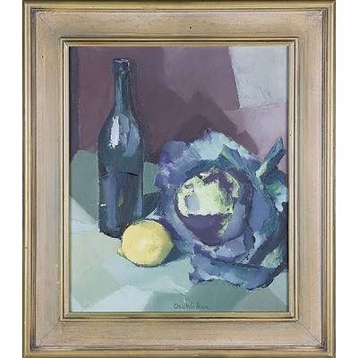 Osu Walker Still Life with Wine and Cabbage