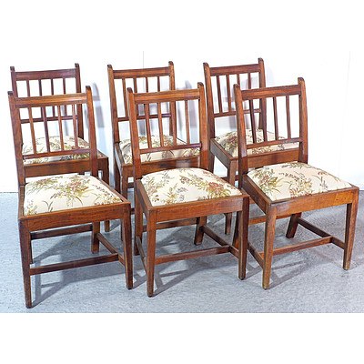Six English Country Elm Dining Chairs Early 19 Century