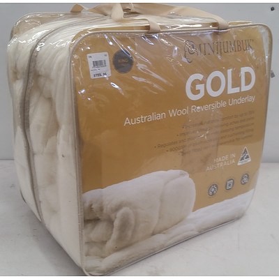 MiniJumbuk Gold Australian Wool Reversible King Underlay - RRP $759.95 - Brand New
