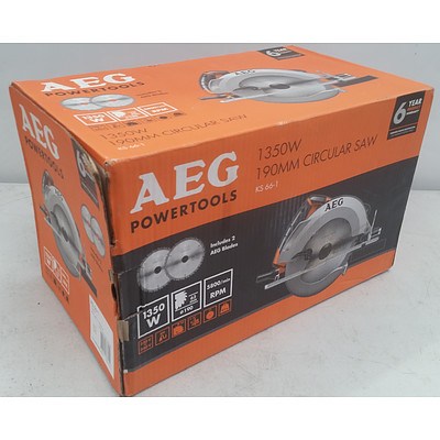 AEG PowerTools KS 66-1 1350w 190mm Circular Saw - RRP $98.00 - Brand New