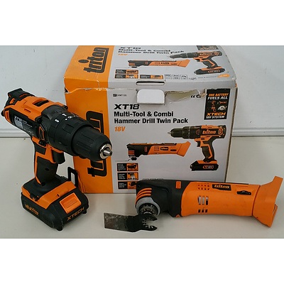 Triton XT18 Multi Tool and Hammer Drill Twin Pack
