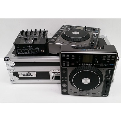 Denon Mixer, Stanton C.324 CD Players, and Road Case