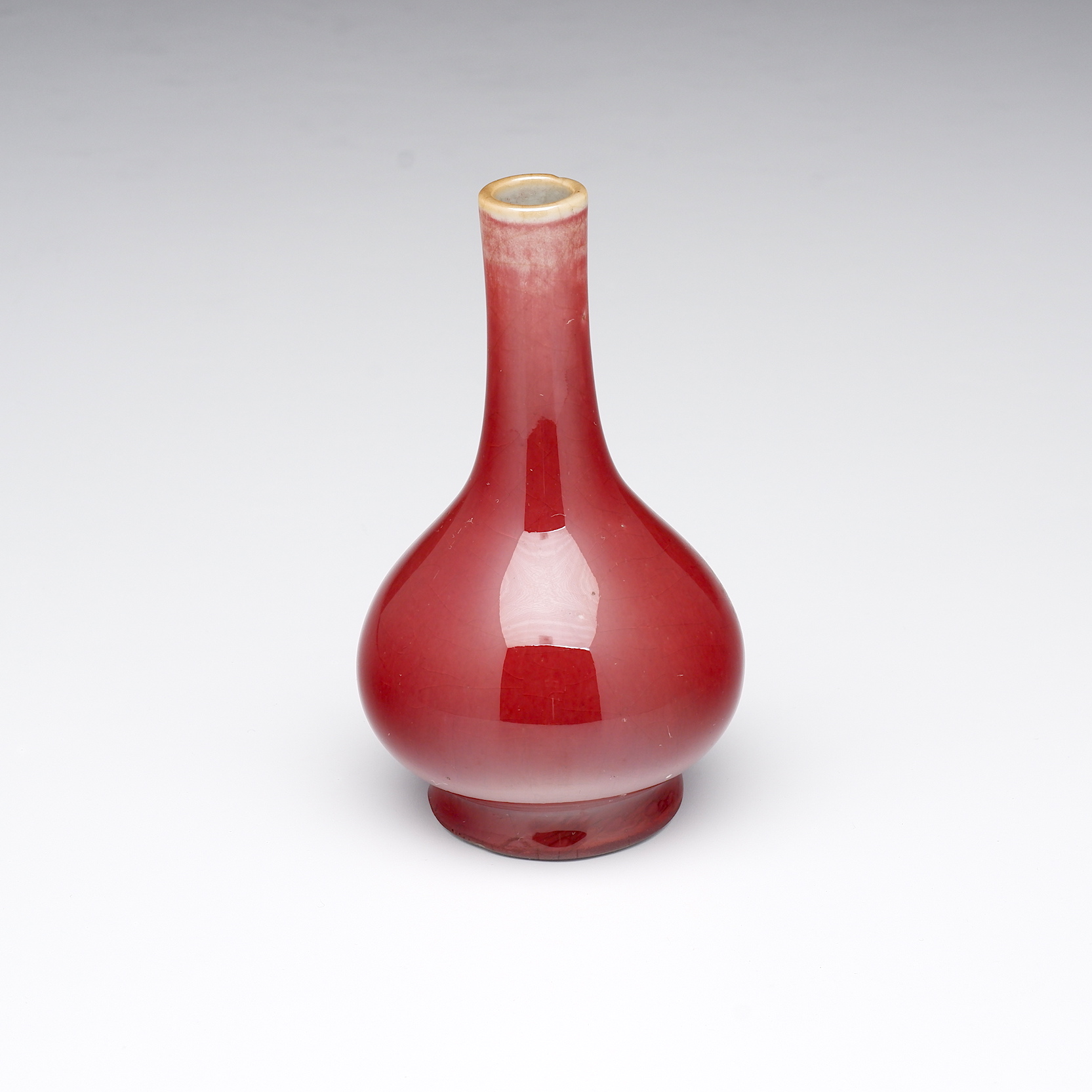 'Chinese Langyao Type Copper Red Small Vase, 19th Century'