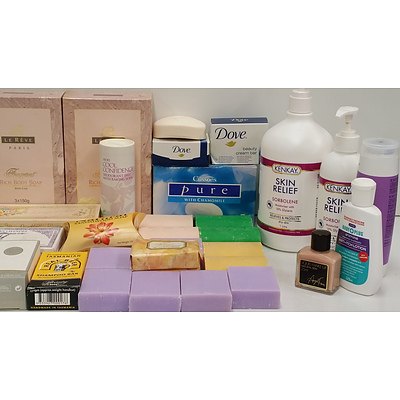 Selection of Bathroom Cosmetics, Soaps, Creams and Perfumes