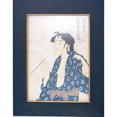 Kitagawa Utamaro (Japanese 1753-1806) Woodblock, 20th Century Edition