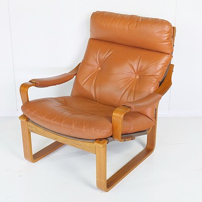 Retro Tessa Brown Buttoned Leather Armchair