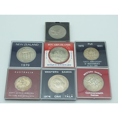 Group of Foreign Currency Including Coins from New Zealand, Pitcairn Islands and More