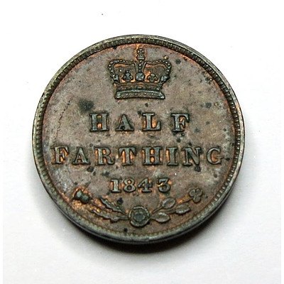 England Half-Farthing 1843