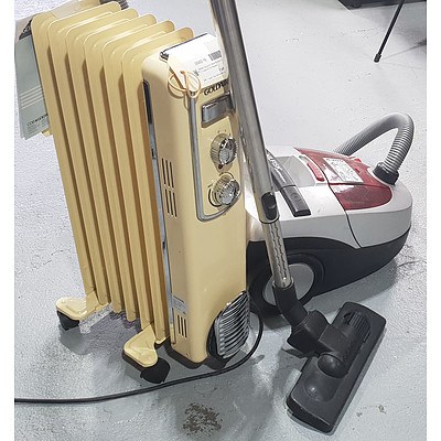 Nilfisk Vacuum Cleaner and Goldair 7 Column Oil Heater