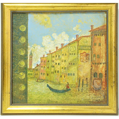 Attributed to Hans Neumeyer Venice Oil on Canvas
