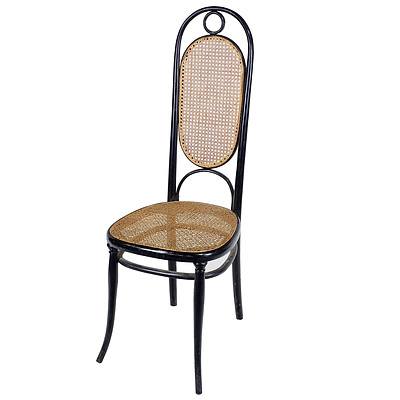 Continental Caned Ebonized Bentwood Side Chair Early 20th Century