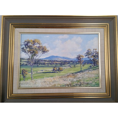 R Townsend Hume Landscape Oil on Board