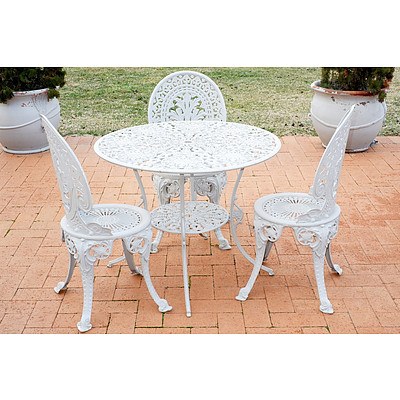 Vintage Cast Metal Alloy Outdoor Setting