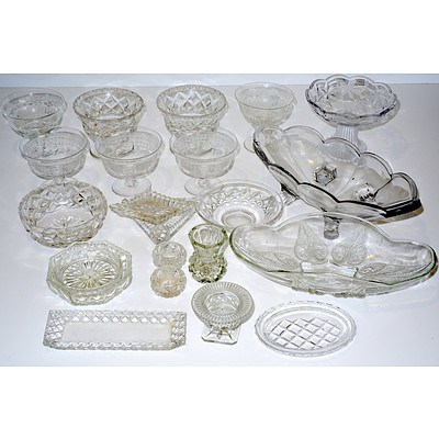 Large Groups of Cut Crystal and Glass, Including Three Stuart Dessert Coupes