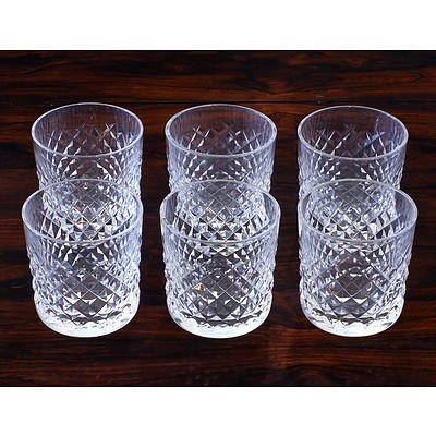 Six Waterford Cut Crystal Whiskey Tumblers