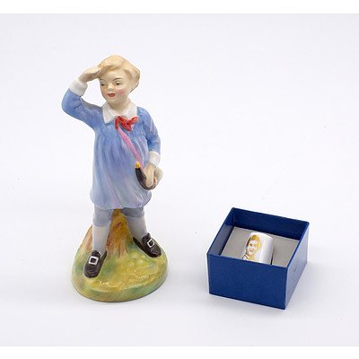 Little Boy Blue Royal Doulton Figure and a Worcester Thimble