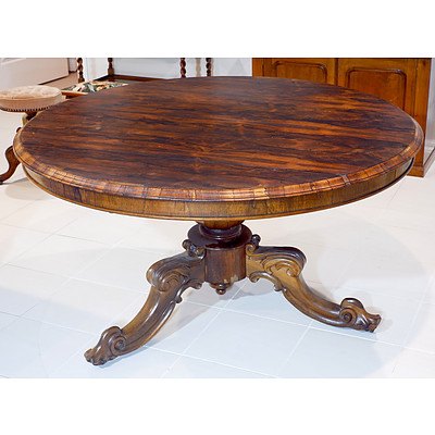 Early Victorian Brazilian Rosewood Breakfast Table Circa 1850