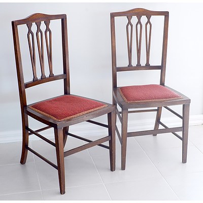 Pair of Edwardian Maple Side Chairs Early 20th Century