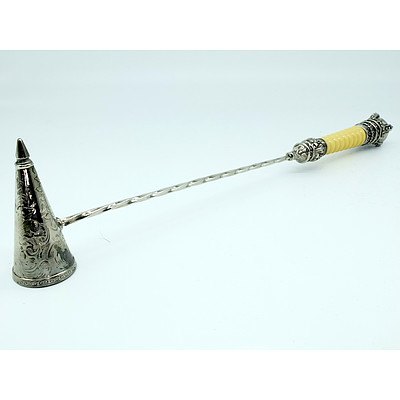Vintage Crown Mounted Silver Plate Candle Snuffer