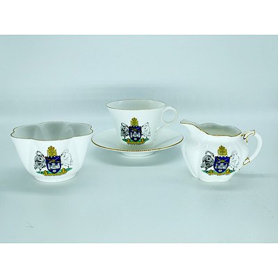 Three Piece Shelley Tea Setting with Canberra Coat of Arms
