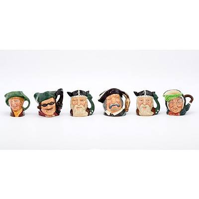 Collection of Six Miniature Royal Doulton Toby Jugs