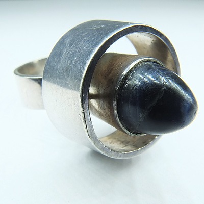 Retro Niels E From Style Sterling Silver and Lapis Lazuli Ring