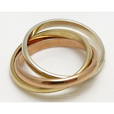 Tri-colour Gold ring 9ct Gold