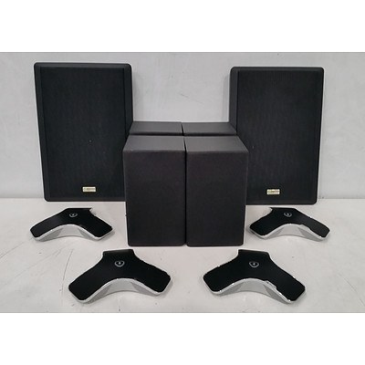 Assorted AV Equipment - Speakers, Wireless Receivers & Amplifier