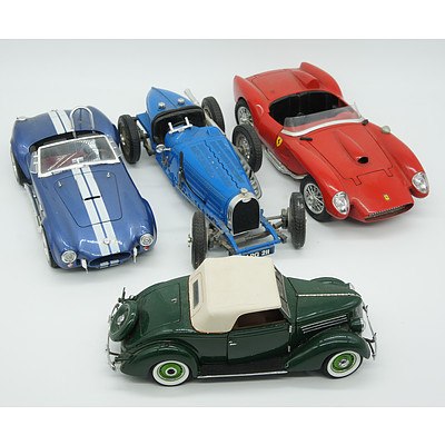 Group of 4 Collectable Model Cars Including a 1/18 Scale Shelby Cobra 427S/C and More