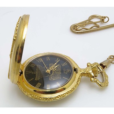 Liberty Bell Pocket Watch - with chain