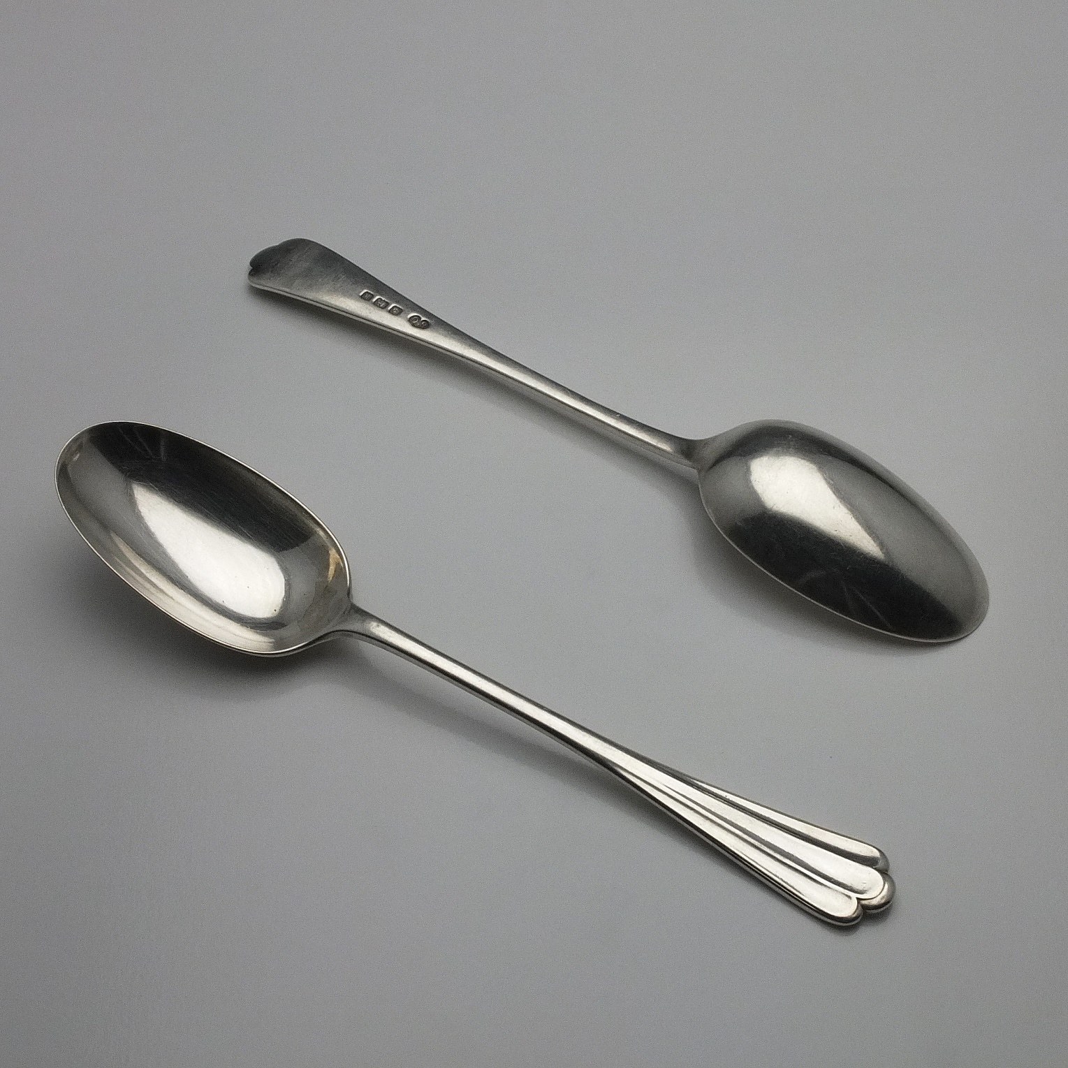 'Two Edwardian Sterling Silver Table Spoons Elkington & Co Ltd Birmingham 1909'