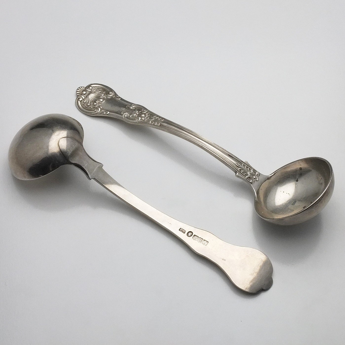 'Pair of Victorian Sterling Kings Pattern Silver Ladles Peter Aitken I Glasgow 1842'
