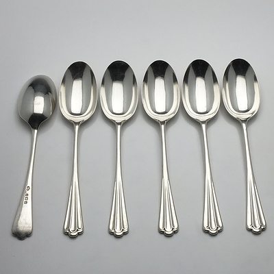 Six Edwardian Sterling Silver Spoons Elkington & Co Ltd Birmingham 1909