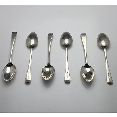 Six George III Crested Sterling Silver Spoons Including Two Richard Crossley London 1797
