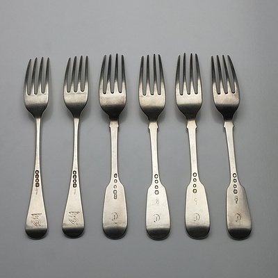Six Sterling Silver Entree Forks Sterling Silver William Eaton London 1843