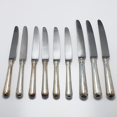 Group of Sterling Silver Handled Entr?e and Mains Knives C J Vander Ltd Sheffield