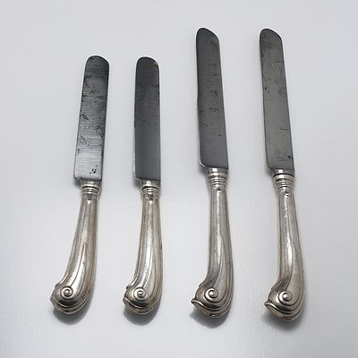 Four Sterling Silver Handled Knives Howard and Co