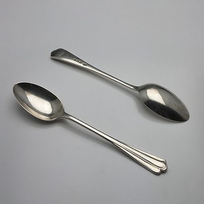 Two Edwardian Sterling Silver Table Spoons Elkington & Co Ltd Birmingham 1909