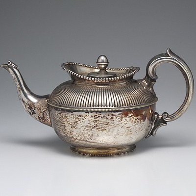 Victorian Silver Plate Repousse and Chased Bachelors Teapot Circa 1875