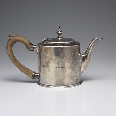 George III Crested Sterling Silver Teapot Francis Crump London 1772