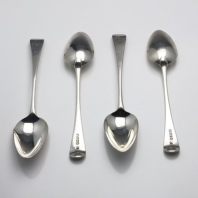 Four George III Monogrammed Sterling Silver Table Spoons Thomas Wallis II London 1798