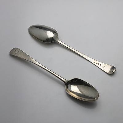 Two George III Crested Sterling Silver Table Spoons William Eley, William Fearn & William Chawner London 1811
