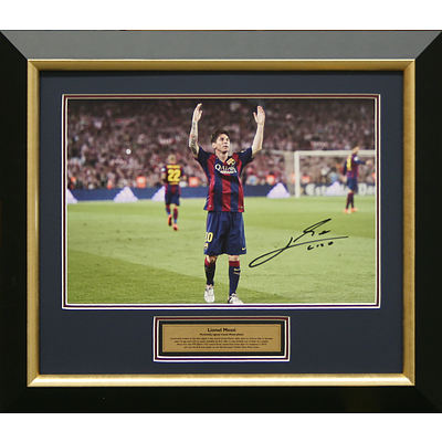Framed & Signed Lionel Messi Celebration Photo