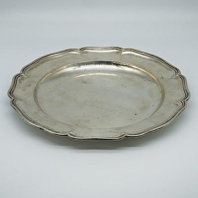 German 800 Silver Tray, S.Y. Wagner Berlin, Early 20th Century, 610g